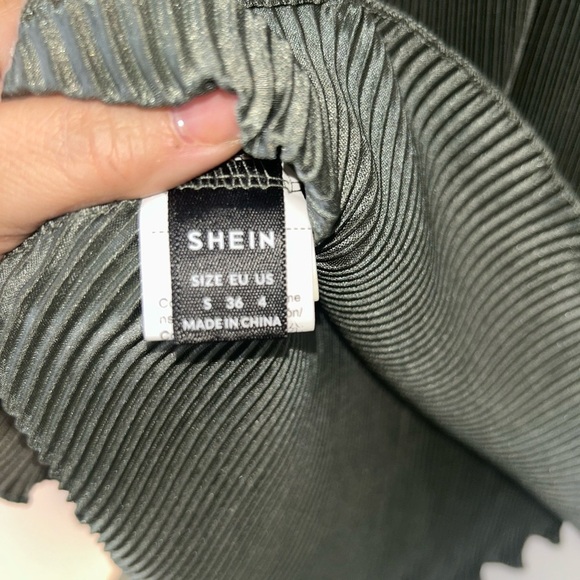 SHEIN Dark Green/Gray stretchy Long Sleeve Dress - Picture 5 of 6